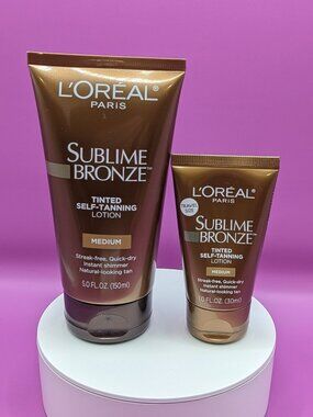 L'Oreal Sublime Bronze Tinted Self-Tanning Lotion Shade Medium FS + TS Set VGC